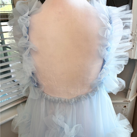 NEW Tulle Maternity Dress for Photoshoot Bridal Robe Light Blue NWOT Size XL - Picture 5 of 7